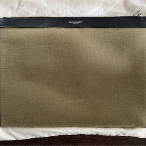 YSL canvas tote clutch